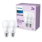 Multipack 2x Philips Bulb LED E27 Pear Frosted 13W 1521lm - 840 Cool White