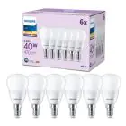 Multipack 6x Philips Bulb LED E14 Pear Frosted 5W 470lm - 827 Extra Warm White